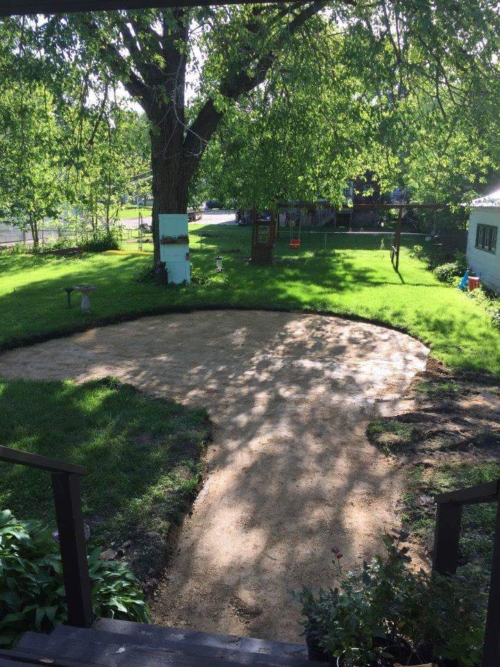 Backyard prepped and graded before the paver patio install